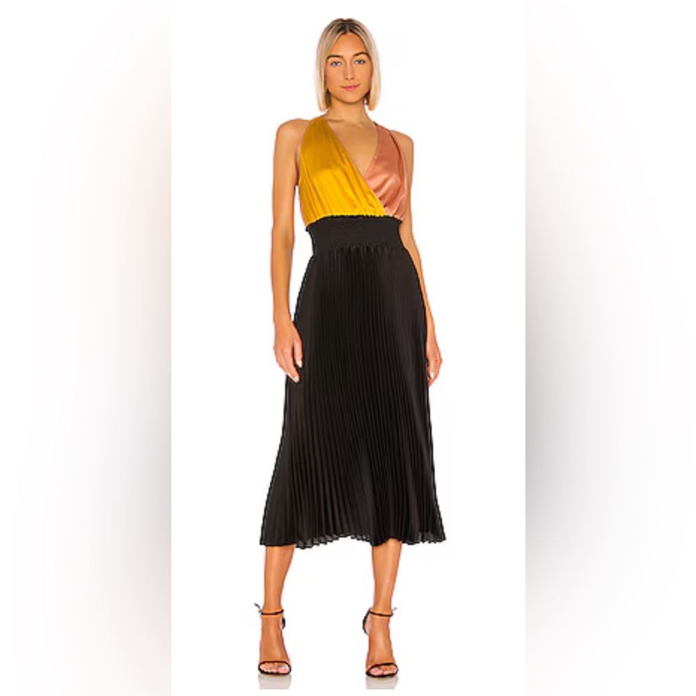 1.State Black Pleated Skirt Dress